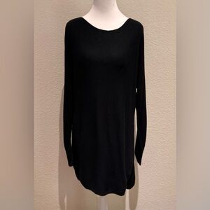 Philosophy Republic Hi-Low Scoop Neck Tunic Sweater – Black – Size M